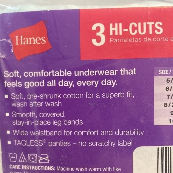 Hanes Hi Cut Underwear Panties Size 7 Women Cotton Blend Large - Picture 8 of 13
